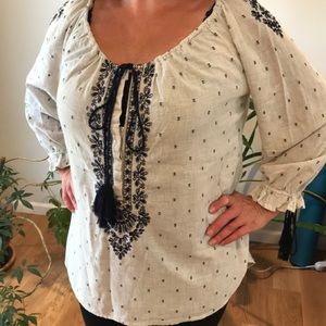 ZARA embroidered blouse.